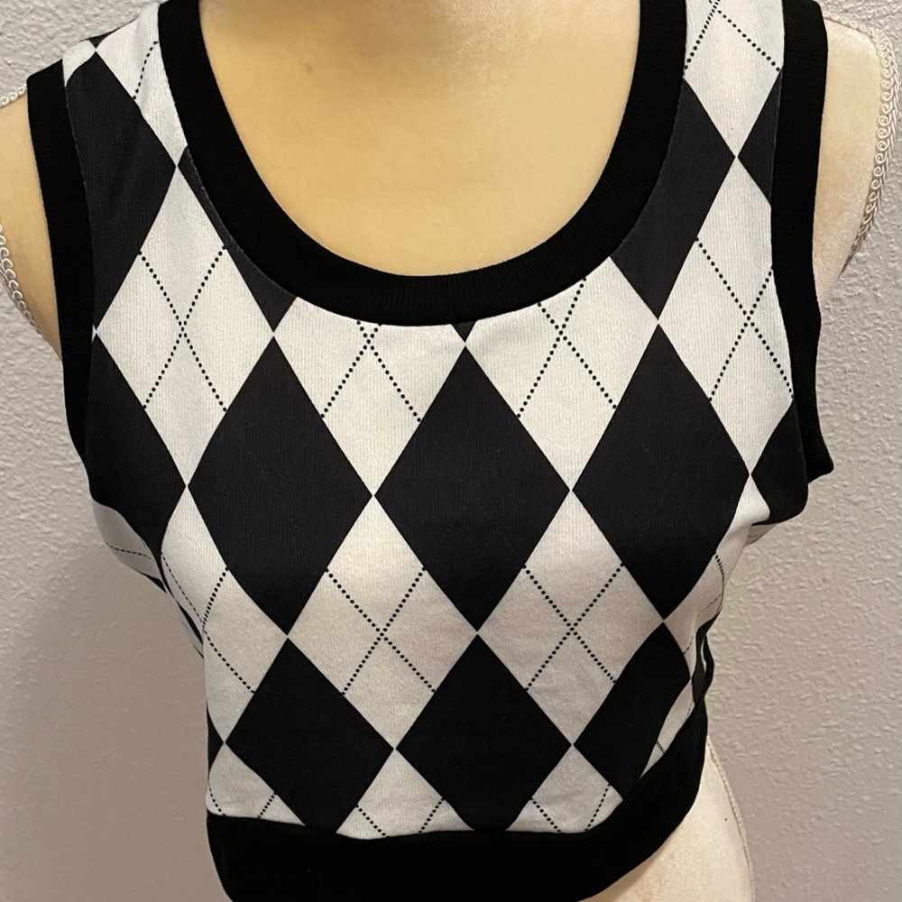 Woman’s like new argyle vest